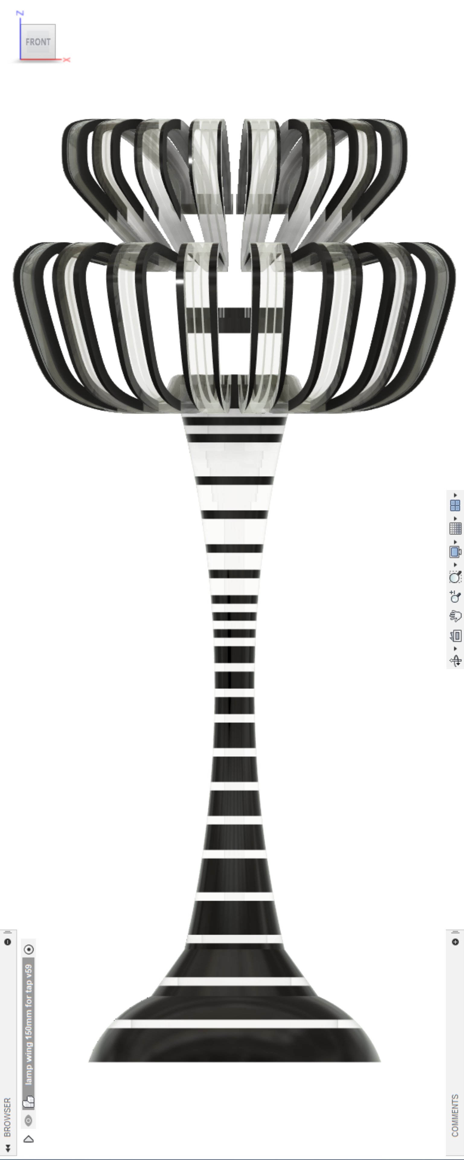 Tall butterfly lamp design study