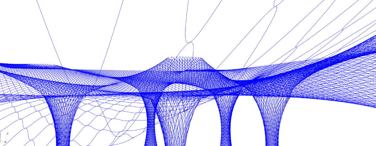 Blue mesh canopy study