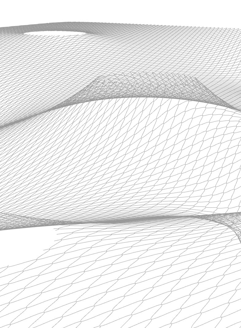 Mesh pavilion study viewed from above